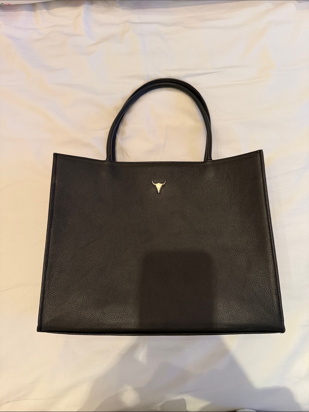 Le Petit Cartel Classic Black Leather Tote Bag